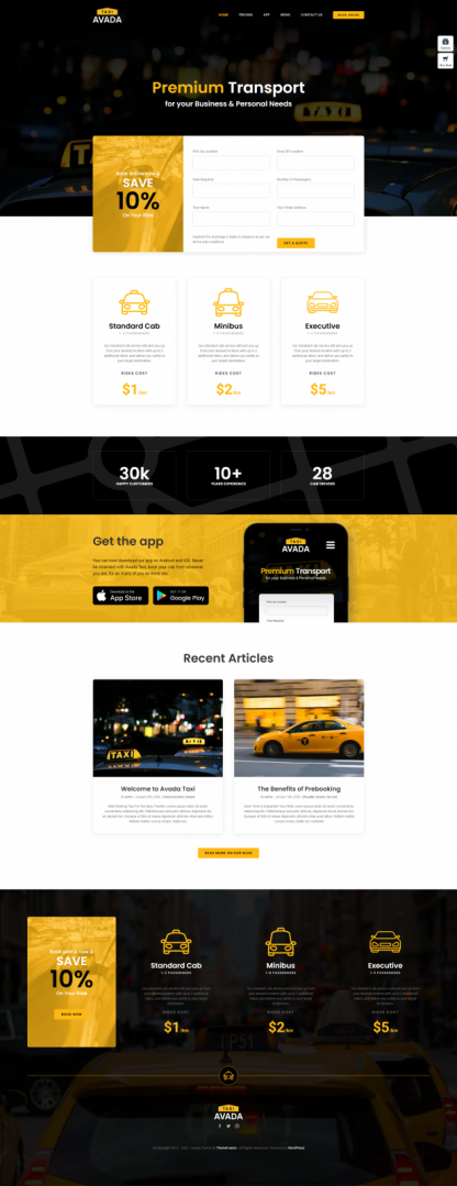avada wordpress taksi teması