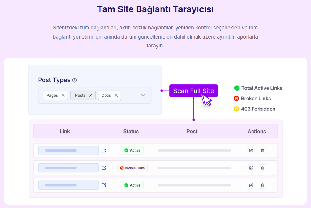 site bağlantı tarayıcısı